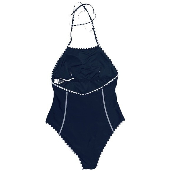 CUPSHE NWOT One Piece Swimsuit Black White Crochet Trim Size M - Picture 4 of 10